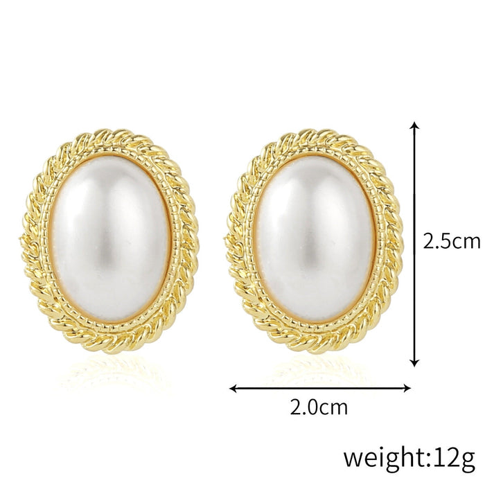 Wholesale vintage court style pearl stud earrings JDC-ES-ManY002 Earrings 满溢 Wholesale Jewelry JoyasDeChina Joyas De China
