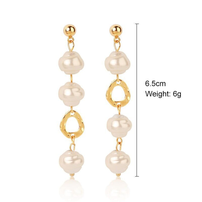 Wholesale vintage court style pearl stud earrings JDC-ES-ManY002 Earrings 满溢 Wholesale Jewelry JoyasDeChina Joyas De China