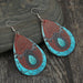 Wholesale vintage cow water drop turquoise leather earrings JDC-ES-saip036 Earrings 赛蒲 Wholesale Jewelry JoyasDeChina Joyas De China