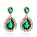 Wholesale vintage crystal green long alloy earrings JDC-ES-GSDB048 Earrings 丹比华比 Wholesale Jewelry JoyasDeChina Joyas De China
