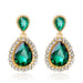 Wholesale vintage crystal green long alloy earrings JDC-ES-GSDB048 Earrings 丹比华比 Wholesale Jewelry JoyasDeChina Joyas De China