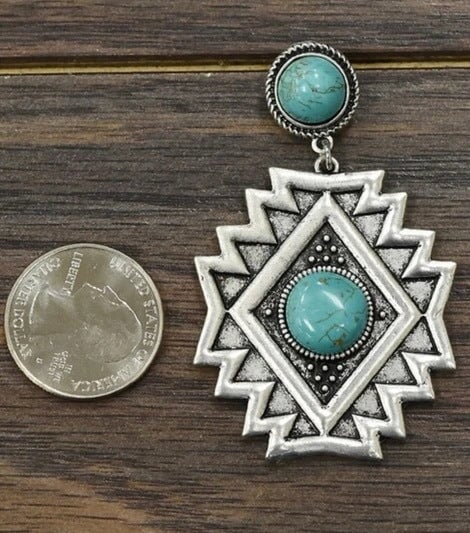 Wholesale vintage diamond turquoise earrings JDC-ES-saip035 Earrings 赛蒲 1 Wholesale Jewelry JoyasDeChina Joyas De China