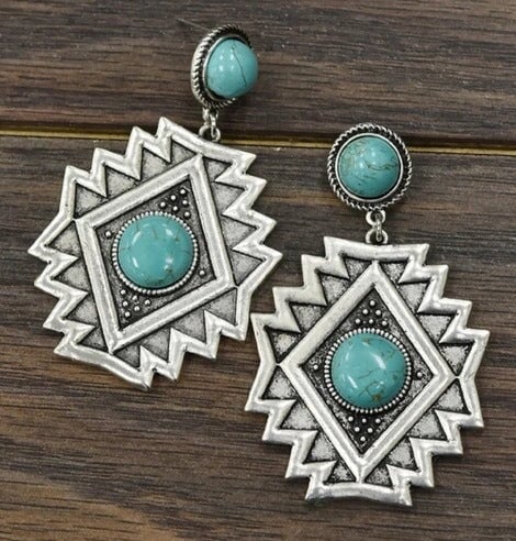 Wholesale vintage diamond turquoise earrings JDC-ES-saip035 Earrings 赛蒲 Wholesale Jewelry JoyasDeChina Joyas De China