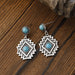 Wholesale vintage diamond turquoise earrings JDC-ES-saip035 Earrings 赛蒲 Wholesale Jewelry JoyasDeChina Joyas De China