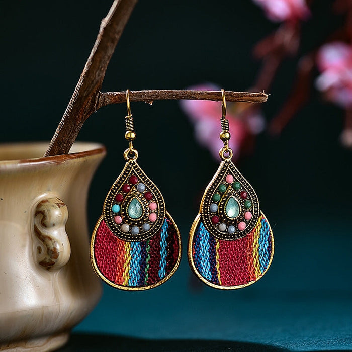 Wholesale vintage ethnic style weave diamond earrings JDC-ES-daiq023 Earrings 黛茜 Wholesale Jewelry JoyasDeChina Joyas De China
