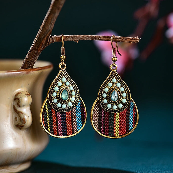 Wholesale vintage ethnic style weave diamond earrings JDC-ES-daiq023 Earrings 黛茜 DC1739-2 Wholesale Jewelry JoyasDeChina Joyas De China