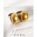 Wholesale Vintage Gold Bean Stud Earrings 925 Silver Needles JDC-ES-BaoLi002 Earrings 宝莉 Wholesale Jewelry JoyasDeChina Joyas De China