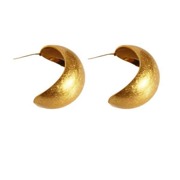 Wholesale Vintage Gold Bean Stud Earrings 925 Silver Needles JDC-ES-BaoLi002 Earrings 宝莉 Wholesale Jewelry JoyasDeChina Joyas De China