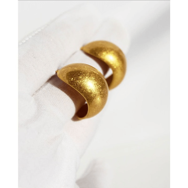 Wholesale Vintage Gold Bean Stud Earrings 925 Silver Needles JDC-ES-BaoLi002 Earrings 宝莉 Wholesale Jewelry JoyasDeChina Joyas De China