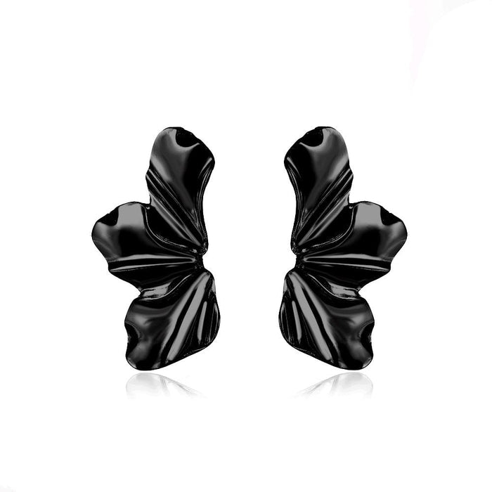Wholesale Vintage Gold Matte Irregular Petal Alloy Earrings JDC-ES-D764 Earrings 晴雯 03 Wholesale Jewelry JoyasDeChina Joyas De China