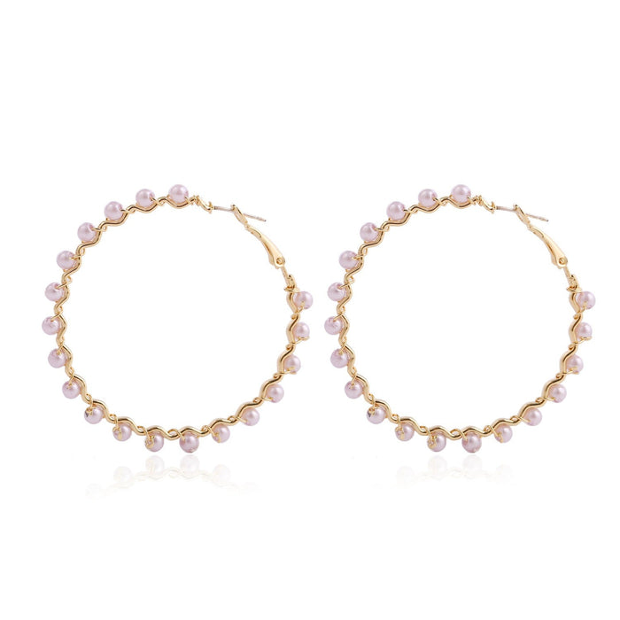 Wholesale vintage gold pearl geometric metal earrings JDC-ES-ManY011 Earrings 满溢 6 Wholesale Jewelry JoyasDeChina Joyas De China