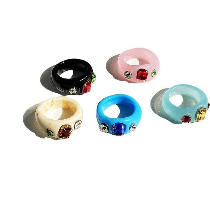 Wholesale Vintage Jelly Resin Diamond Ring JDC-RS-F079 Rings 韩之尚 Wholesale Jewelry JoyasDeChina Joyas De China
