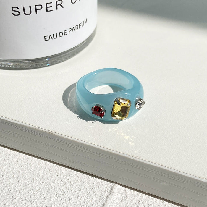 Wholesale Vintage Jelly Resin Diamond Ring JDC-RS-F079 Rings 韩之尚 Wholesale Jewelry JoyasDeChina Joyas De China