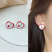 Wholesale vintage red geometric bow New Year's love cherry stud alloy earrings JDC-ES-HZQ001 Earrings 青之荷 7 Wholesale Jewelry JoyasDeChina Joyas De China