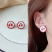 Wholesale vintage red geometric bow New Year's love cherry stud alloy earrings JDC-ES-HZQ001 Earrings 青之荷 8 Wholesale Jewelry JoyasDeChina Joyas De China