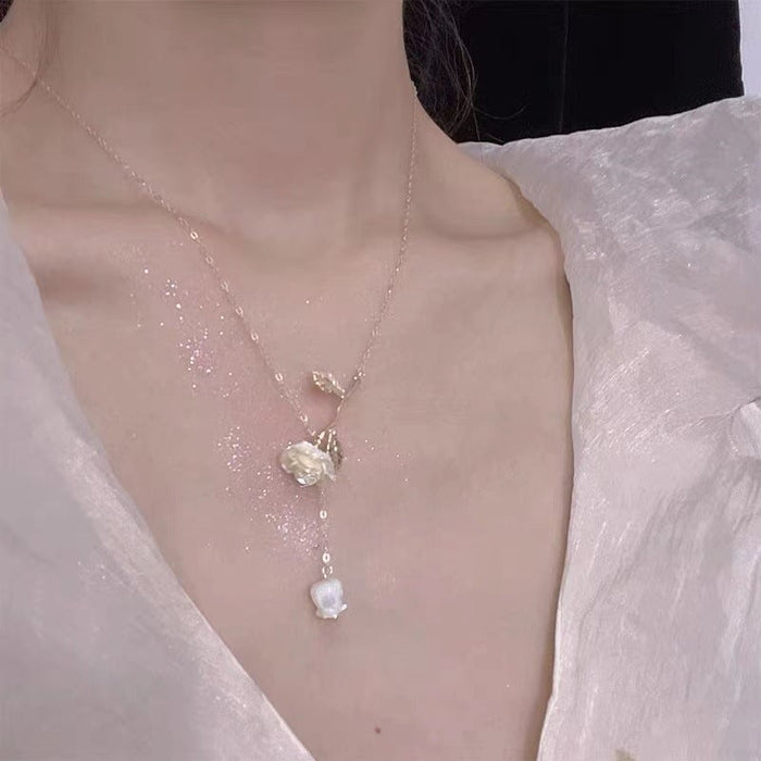 Wholesale vintage rose camellia flower necklace JDC-NE-CanZ001 Necklaces 阿柴 Wholesale Jewelry JoyasDeChina Joyas De China