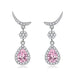 Wholesale vintage tassel yellow diamond water drop moon plated silver earrings JDC-ES-BZ016 Earrings 标志 pink Wholesale Jewelry JoyasDeChina Joyas De China