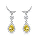 Wholesale vintage tassel yellow diamond water drop moon plated silver earrings JDC-ES-BZ016 Earrings 标志 Yellow Wholesale Jewelry JoyasDeChina Joyas De China