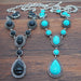 Wholesale Vintage Turquoise Alloy Sweater Chain Necklace JDC-NE-YF208 Necklaces 友菲 Wholesale Jewelry JoyasDeChina Joyas De China
