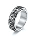 Wholesale vintage unzipped Lune letter stainless steel rotary moving ring ring JDC-RS-QianF007 Rings 千风 Wholesale Jewelry JoyasDeChina Joyas De China