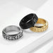Wholesale vintage unzipped Lune letter stainless steel rotary moving ring ring JDC-RS-QianF007 Rings 千风 Wholesale Jewelry JoyasDeChina Joyas De China