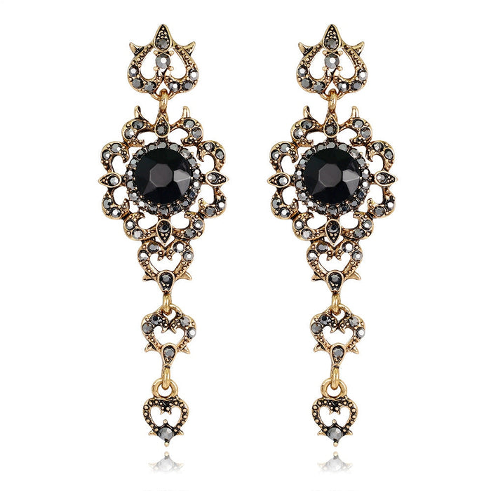 Wholesale vintage water drop tassel long alloy earrings JDC-ES-GSDB042 Earrings 丹比华比 Wholesale Jewelry JoyasDeChina Joyas De China