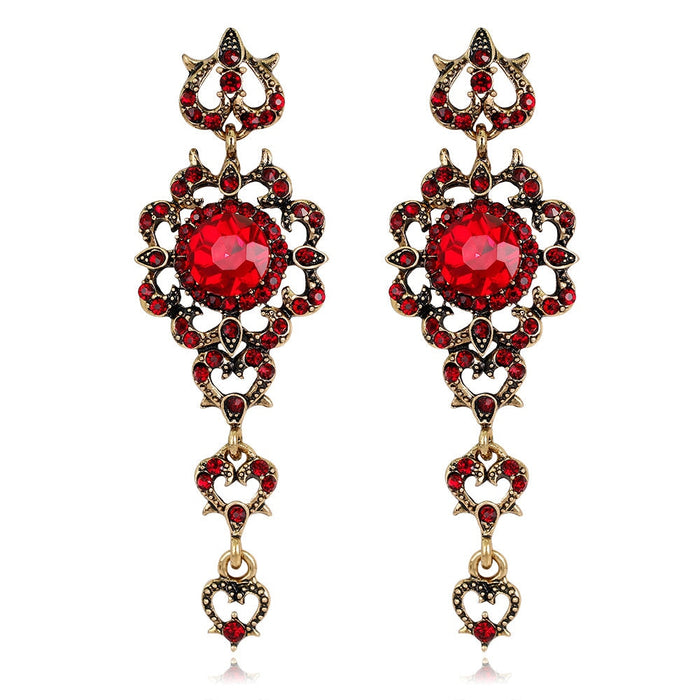Wholesale vintage water drop tassel long alloy earrings JDC-ES-GSDB042 Earrings 丹比华比 Wholesale Jewelry JoyasDeChina Joyas De China