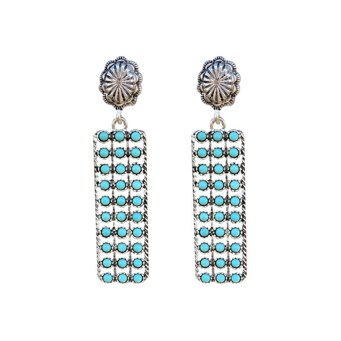 Wholesale vintage western style geometric strip inlaid turquoise earrings JDC-ES-saip041 Earrings 赛蒲 1 Wholesale Jewelry JoyasDeChina Joyas De China