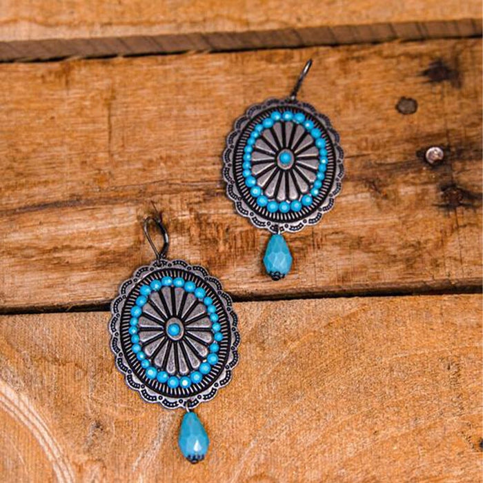Wholesale vintage western-style turquoise earrings JDC-ES-saip039 Earrings 赛蒲 1 Wholesale Jewelry JoyasDeChina Joyas De China