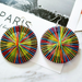 Wholesale Vintage Wood Bound Round Wood Geometric Drop Earrings MOQ≥2 JDC-ES-AnX007 Earrings 安修 Wholesale Jewelry JoyasDeChina Joyas De China