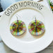 Wholesale Vintage Wood Bound Round Wood Geometric Drop Earrings MOQ≥2 JDC-ES-AnX007 Earrings 安修 White Wholesale Jewelry JoyasDeChina Joyas De China
