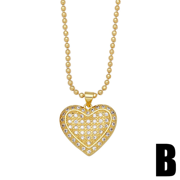 Wholesale Vintage zircon Love Necklace JDC-NE-AS567 Necklaces 翱昇 Wholesale Jewelry JoyasDeChina Joyas De China