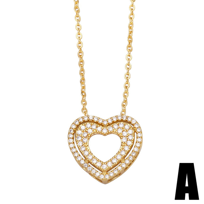 Wholesale Vintage zircon Love Necklace JDC-NE-AS567 Necklaces 翱昇 A kong Wholesale Jewelry JoyasDeChina Joyas De China