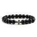 Wholesale Volcanic Frosted Stone Natural Stone Cross Beaded Bracelet JDC-BT-JiuJ014 Bracelet 九江 Wholesale Jewelry JoyasDeChina Joyas De China