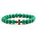 Wholesale Volcanic Frosted Stone Natural Stone Cross Beaded Bracelet JDC-BT-JiuJ014 Bracelet 九江 green Wholesale Jewelry JoyasDeChina Joyas De China