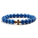 Wholesale Volcanic Frosted Stone Natural Stone Cross Beaded Bracelet JDC-BT-JiuJ014 Bracelet 九江 royal blue Wholesale Jewelry JoyasDeChina Joyas De China