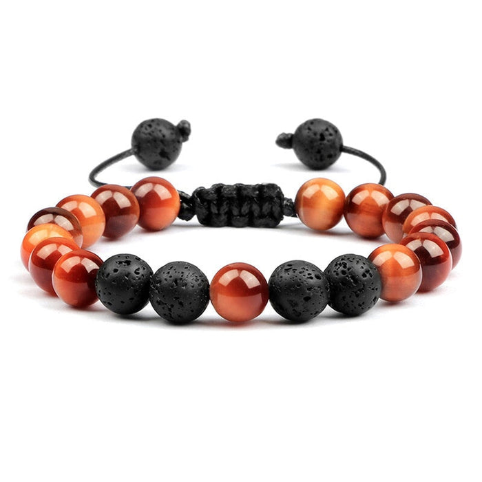 Wholesale Volcanic Lava Stone Beaded Braided Bracelet JDC-BT-JiuJ024 Bracelet 九江 Wholesale Jewelry JoyasDeChina Joyas De China