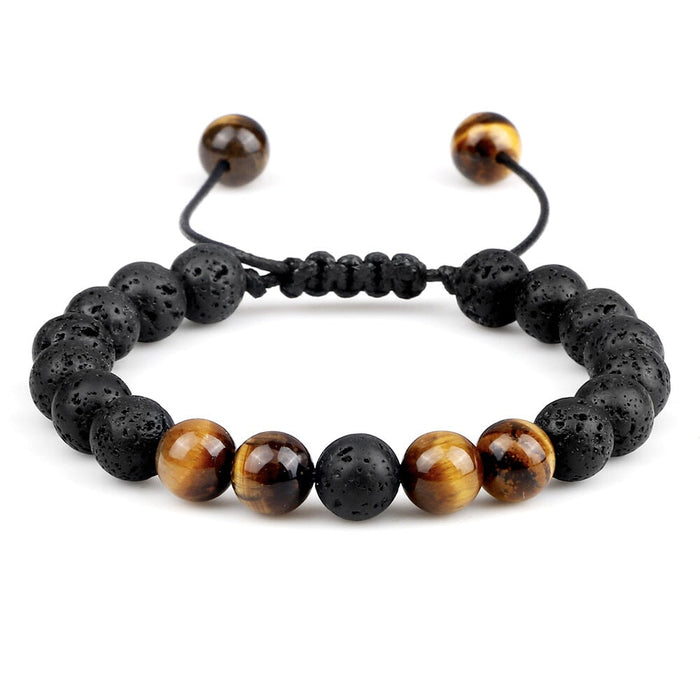 Wholesale Volcanic Lava Stone Beaded Braided Bracelet JDC-BT-JiuJ024 Bracelet 九江 Wholesale Jewelry JoyasDeChina Joyas De China
