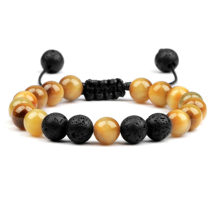 Wholesale Volcanic Lava Stone Beaded Braided Bracelet JDC-BT-JiuJ024 Bracelet 九江 Wholesale Jewelry JoyasDeChina Joyas De China