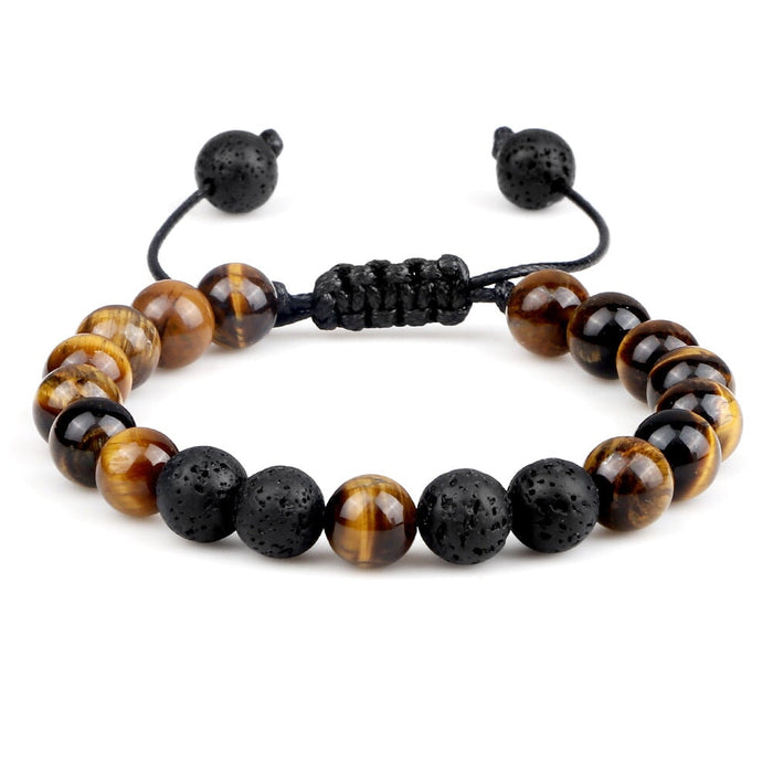 Wholesale Volcanic Lava Stone Beaded Braided Bracelet JDC-BT-JiuJ024 Bracelet 九江 huyan Wholesale Jewelry JoyasDeChina Joyas De China