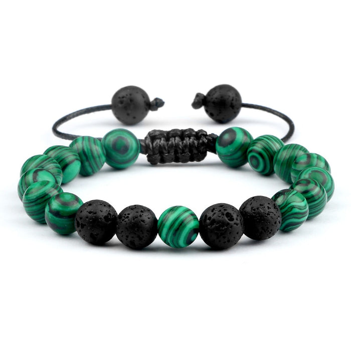 Wholesale Volcanic Lava Stone Beaded Braided Bracelet JDC-BT-JiuJ024 Bracelet 九江 kongqueshi Wholesale Jewelry JoyasDeChina Joyas De China