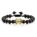 Wholesale Volcanic Stone Natural Stone Crown Beaded Bracelet JDC-BT-JiuJ011 Bracelet 九江 Wholesale Jewelry JoyasDeChina Joyas De China