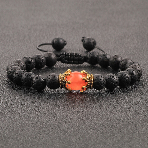 Wholesale Volcanic Stone Natural Stone Crown Beaded Bracelet JDC-BT-JiuJ011 Bracelet 九江 Wholesale Jewelry JoyasDeChina Joyas De China
