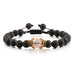Wholesale Volcanic Stone Natural Stone Crown Beaded Bracelet JDC-BT-JiuJ011 Bracelet 九江 suih light pink Wholesale Jewelry JoyasDeChina Joyas De China