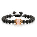 Wholesale Volcanic Stone Natural Stone Crown Beaded Bracelet JDC-BT-JiuJ011 Bracelet 九江 suih pink Wholesale Jewelry JoyasDeChina Joyas De China