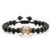 Wholesale Volcanic Stone Natural Stone Crown Beaded Bracelet JDC-BT-JiuJ011 Bracelet 九江 suih white Wholesale Jewelry JoyasDeChina Joyas De China