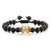 Wholesale Volcanic Stone Natural Stone Crown Beaded Bracelet JDC-BT-JiuJ011 Bracelet 九江 suih yellow Wholesale Jewelry JoyasDeChina Joyas De China