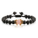 Wholesale Volcanic Stone Natural Stone Crown Beaded Bracelet JDC-BT-JiuJ011 Bracelet 九江 yus pink Wholesale Jewelry JoyasDeChina Joyas De China