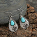Wholesale water drop cactus carved turquoise earrings JDC-ES-saip038 Earrings 赛蒲 Wholesale Jewelry JoyasDeChina Joyas De China