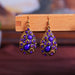 Wholesale water drop gemstones set with diamonds ethnic wind earrings JDC-ES-daiq024 Earrings 黛茜 DC1677-7 Wholesale Jewelry JoyasDeChina Joyas De China